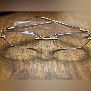 Pink/Gold Rimless Glasses 2.0